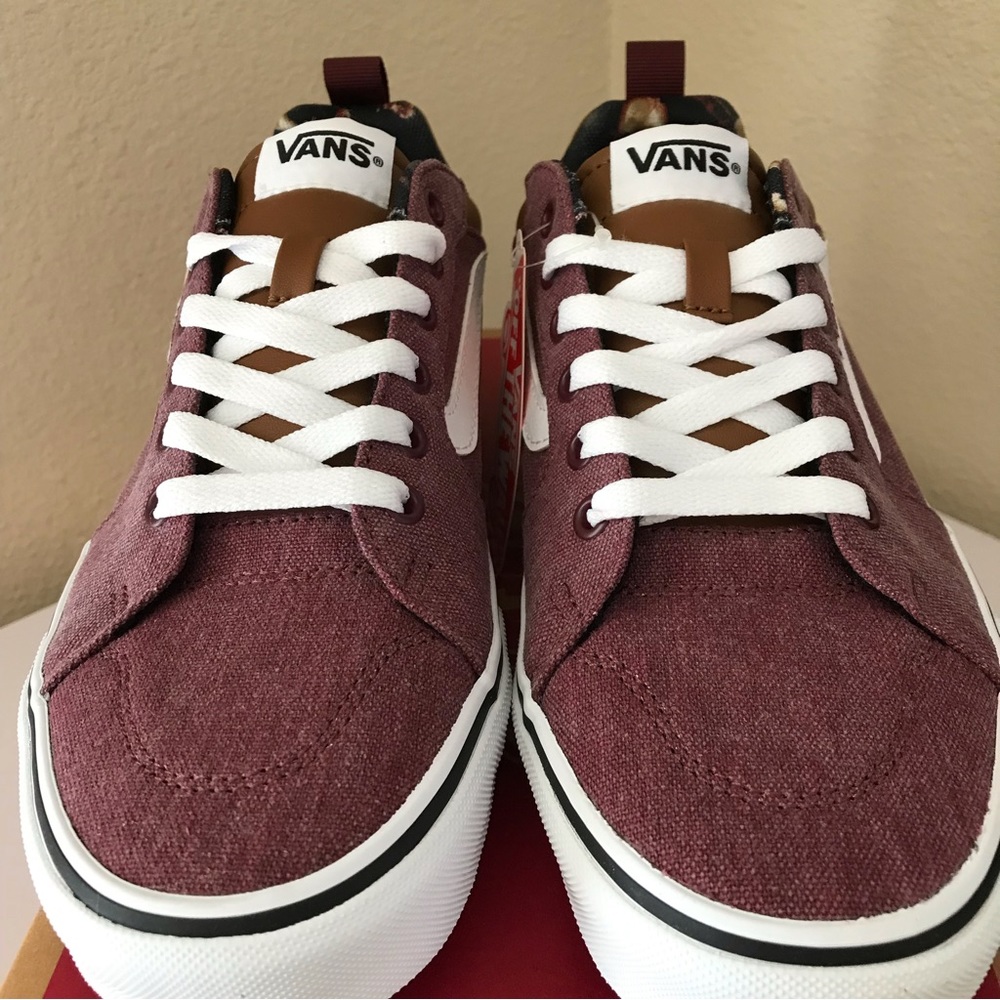 Vans Filmore Men’s Shoes Port Maroon Floral Print Inside Size 8
